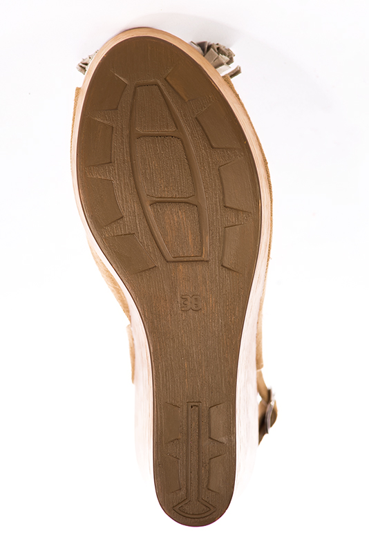 Clementine orange and camel beige women's slingback sandals.. Worn view - Florence KOOIJMAN